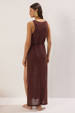 Kahverengi Orme Y?rtmacl? Maxi Plaj Elbise TBESS21EL2991 - Trendyolmilla фото 4