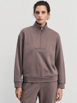 Свитшот на молнии с воротником / Zarina фото 3