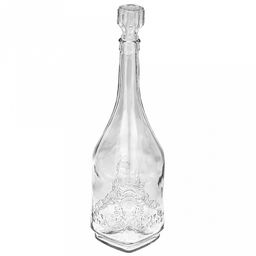 Графин-штоф стеклянный "Антоша-2" 1л, 9,2х9,2х31см, с пробкой (Россия)