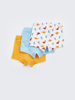 Beli Lastikli Bask?l? Erkek Bebek Boxer 3l? - Waikiki фото 2