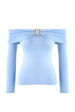 Mavi Soft Touch Vucuda Oturan Carmen Yaka Aksesuar Detayl? Orme Bluz TWOAW26BZ00312 - Trendyolmilla фото 5