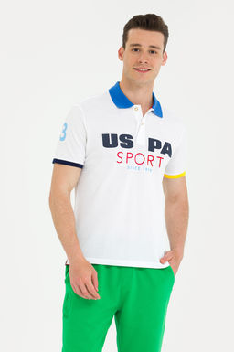 U. S. Polo Assn Мужская белая футболка с воротником-поло - U.s. polo assn фото 3