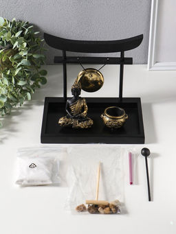 Сад Дзен "Будда у гонга" песок+камни+аромапалочки+свеча 16х22х19 см