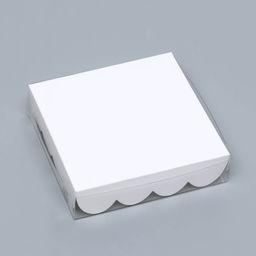 Цена за 5 шт. Коробка для печенья, белая, 12×12×3 см