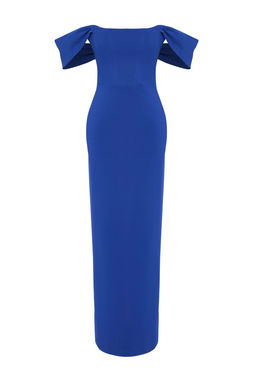 TRENDYOLMILLA Siyah Carmen Yaka Dokuma S?k Abiye Elbise TPRSS25AE00008  фото 6