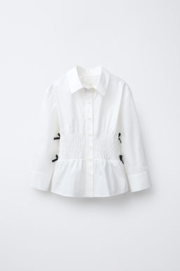SHIRT WITH ELASTIC AND CONTRAST BOWS