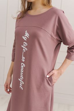 Платье женское из футера My life бежевый - Амадэль фото 3