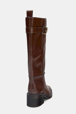 CONTRAST TOPSTITCH KNEE-HIGH BOOTS - Zara фото 10