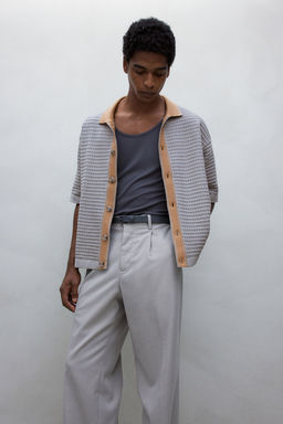 Camisa en punto pointelle Regular Fit
