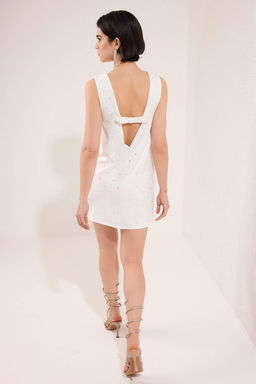 TRENDYOLMILLA Siyah Parlak Tas Baskl? Super Mini Elbise TPRAW25EL00192 фото 16