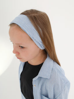 Рубашка-хенли Лен, голубой меланж