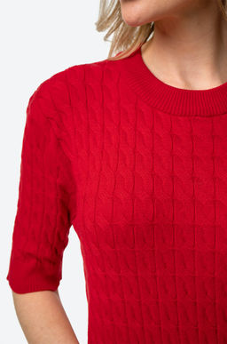 Женский джемпер в косичку с коротким рукавом Happy Fox  фото 17