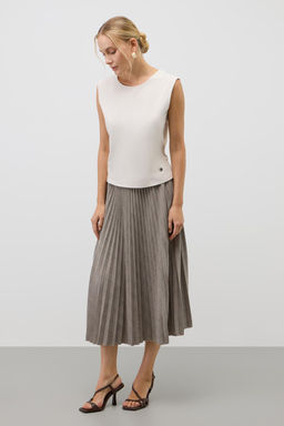 ЕВТ 7039/кремовый,клетка глен юбка жен