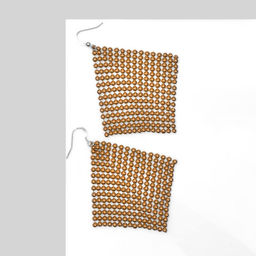 Серьги Диско кольчуга объемная, цвет золотой, 8см - Queen fair фото 2