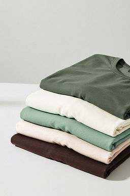 Unisex Mint-Haki-Kahverengi Slim/Dar Kesim 5li Paket %100 Tok Kuma_ T-shirt TMNAW20TS0243