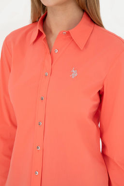 U. S. Polo Assn / Женская базовая рубашка с длинным рукавом цвета граната - U.s. polo assn фото 12