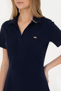 Женское темно-синее трикотажное платье - U.s. polo assn фото 13