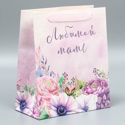 Пакет подарочный ламинированный, упаковка, «Любимой маме», ML 27×23×11.5 см