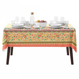 "Меандр" Скатерть 150х145см, длина стола до 110см, на 4 персоны, хлопок "Премиум" 186г/м2, "Домашняя мода" (Россия)