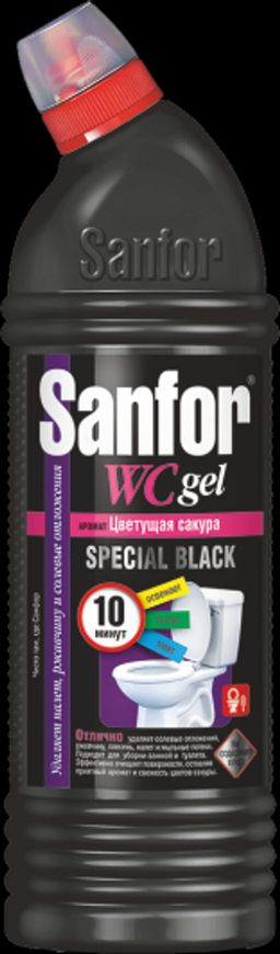 SANFOR WC гель д/чист.туалета 1000мл Special black Черный