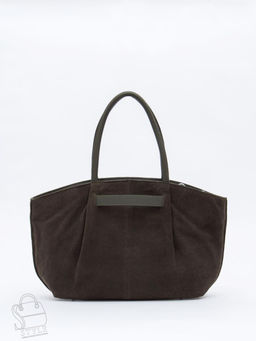 Сумка женская кожаная 2423YF gray a  green  Polina&Eiterou