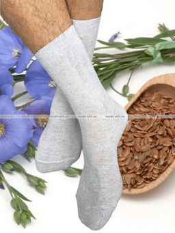 Цена за 10 пар. Носки мужские ВЛ-01 Белорусский лён с крапивой