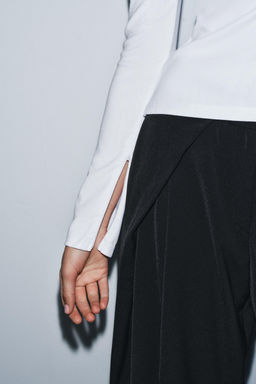 CREPE HIGH NECK T-SHIRT - Zara фото 5