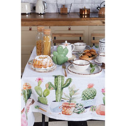 Скатерть Этель Кактусы 180х147 см, 100% хлопок, рогожка 160 гр/м2  фото 8