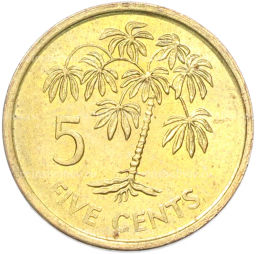 Монета 5 центов 2010 года Сейшелы