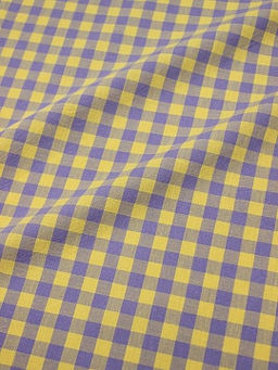 Вареный (стираный) хлопок Клетка (1.0*1.0см) цв.желтый/лавандовый, ш.2.5м, хл-100%, 115гр/м.кв