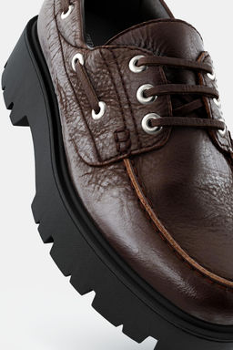 LEATHER PLATFORM LOAFERS - Zara фото 7