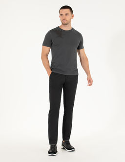 Siyah Regular Fit Kanvas Pantolon