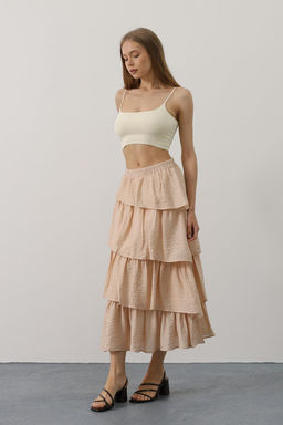 Tas Etegi Katl? F?rf?rl? Dokulu Midi Dokuma Etek TWOAW26ET00083