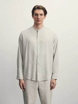 Рубашка regular fit со льном / Zarina  фото 3