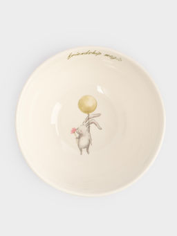 Набор посуды, детский, 1 перс, 3 пр, фарфор N, белый, Мишка и зайчик, Friendship