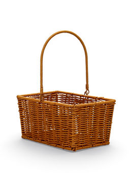 Корзина плетёная для хранения Fatum, с ручкой, пластиковая, коричневая, набор 2 шт.