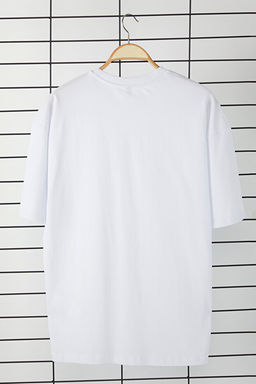 Beyaz Oversize/Geni_ Kesim %100 Pamuklu Brooklyn Bask_l_ Tok Kuma_ T-shirt TMNSS25TS00072 - Trendyolmilla фото 2