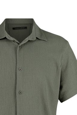 TRENDYOL MAN Haki Regular Fit K?sa Kol Yazl?k Dokulu Burumcuk Orme Gomlek TMNSS23GO00055 - Trendyolmilla фото 12