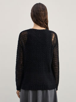 Джемпер ажурный с добавлением шерсти / Zarina  фото 5