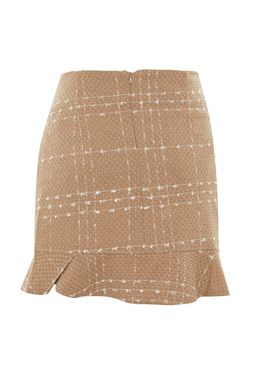 TRENDYOLMILLA Siyah Dugmeli Tuvit Kumas Etek Ucu Volanl? Mini Dokuma Etek TWOAW22ET0155 фото 8