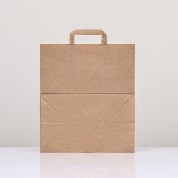 Цена за 25 шт. Пакет крафт без печати 31×20×34 см, плоская ручка