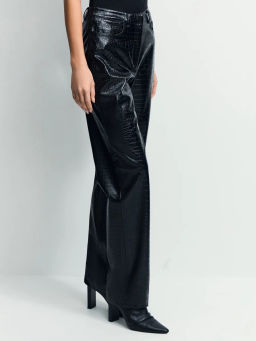 Прямые брюки из искусственной кожи / Zarina