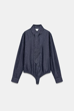 TRF DENIM TIE BODYSUIT - Zara фото 7