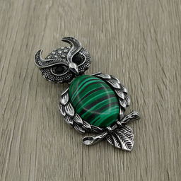 Брошь Филин малахит - Agat77 фото 2