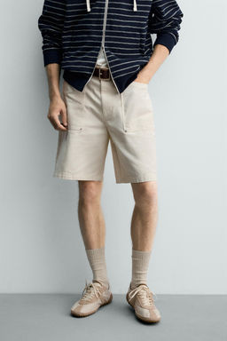 BERMUDA STRAIGHT FIT BOLSILLOS / Blanco - Zara фото 2