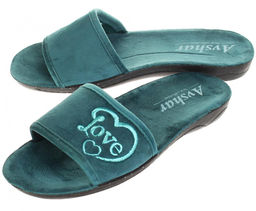 Тапочки Avshar 02888-20 love зеленый