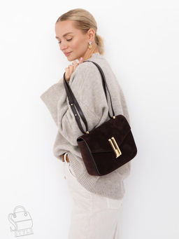 Сумка женская кожаная 1045MF coffee Polina&Eiterou  в Новосибирске