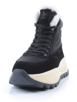 04-PAML05-1Z BLACK Ботинки зимние женские (натуральная замша, 100% шерсть, натуральный мех)