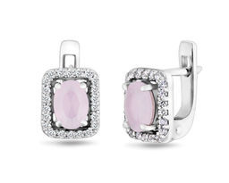 Серьги, розовый кварц, Ю-Джустина