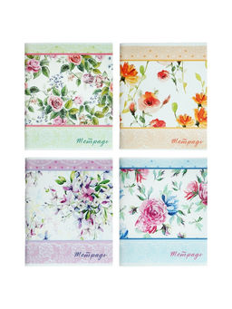 Набор тетрадей 96 листов в клетку Calligrata "Цветы-2", обложка мелованный картон, блок №2, белизна 75% (серые листы), 4 шт.